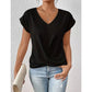 💥BIG SALE👚Elegant kortermet T-skjorte med vridd V-hals