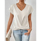 💥BIG SALE👚Elegant kortermet T-skjorte med vridd V-hals