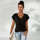 💥BIG SALE👚Elegant kortermet T-skjorte med vridd V-hals