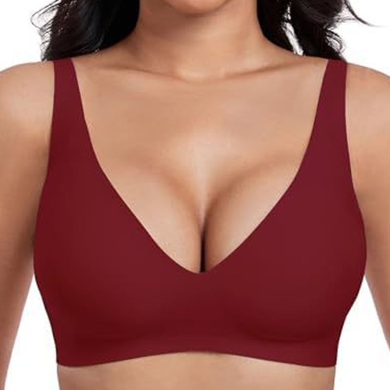 💗LAST DAY SALE 50% OFF⚡50K+ SOLD💕 Jelly Wireless Womens Comfortable Wireless Bras Push Up Bralettes Seamless Tshirts Bras Deep V Everyday Bras