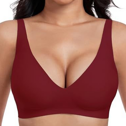 💗LAST DAY SALE 50% OFF⚡50K+ SOLD💕 Jelly Wireless Womens Comfortable Wireless Bras Push Up Bralettes Seamless Tshirts Bras Deep V Everyday Bras