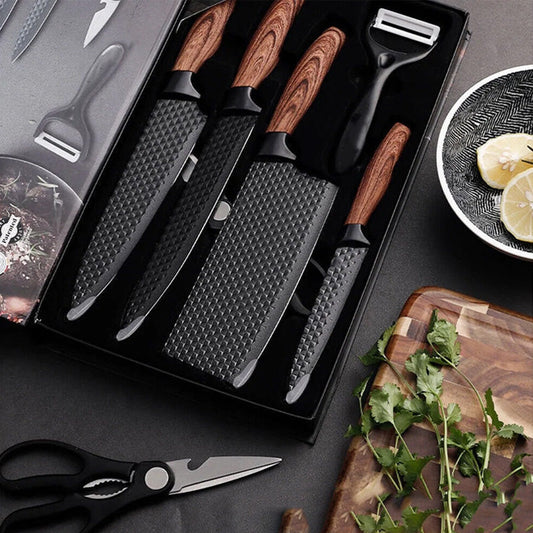 6-Delt Non-Stick Knivsett