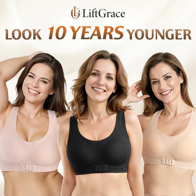 💖 🚗Delivered within five working days🔥⚡ Front-fastening criss-cross strap, wire-free posture-correcting bra ✨