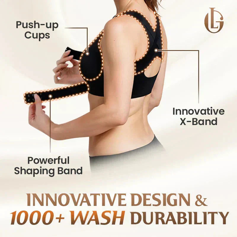 💖 🚗Delivered within five working days🔥⚡ Front-fastening criss-cross strap, wire-free posture-correcting bra ✨