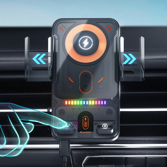Smart 2-In-1 Auto-Rotating Car Phone Holder & Wireless Charger