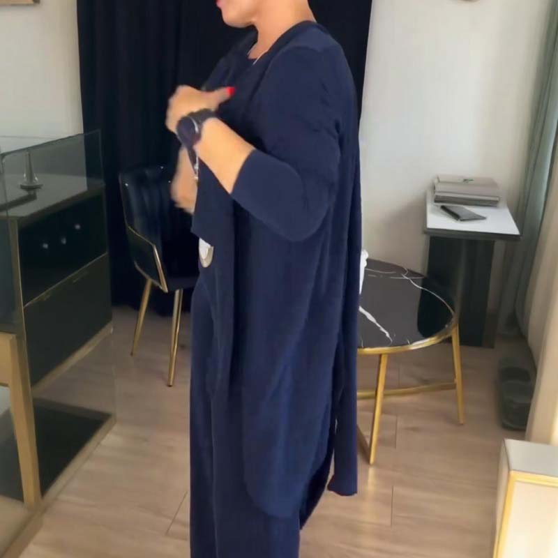 🔥👚👖【S-5XL】Last day offer: 50% off-Elegant Longline Cardigan & Top & Pants 3-Pieces Set