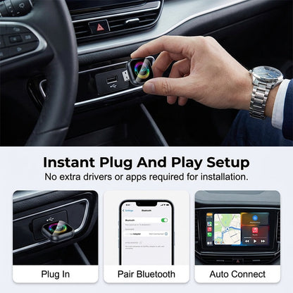 Wireless Car Adapter with RGB Light