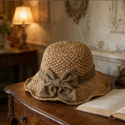 🌷Special Price Only ￡9.99!!🌷Elegant Woven Straw Sun Hat with Bow