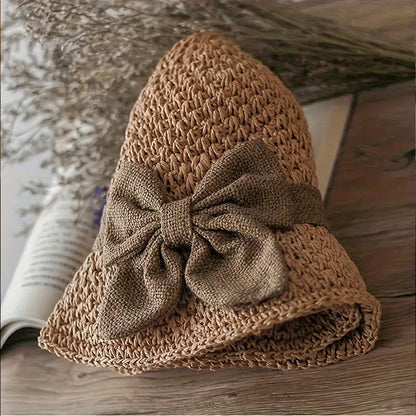 🌷Special Price Only ￡9.99!!🌷Elegant Woven Straw Sun Hat with Bow