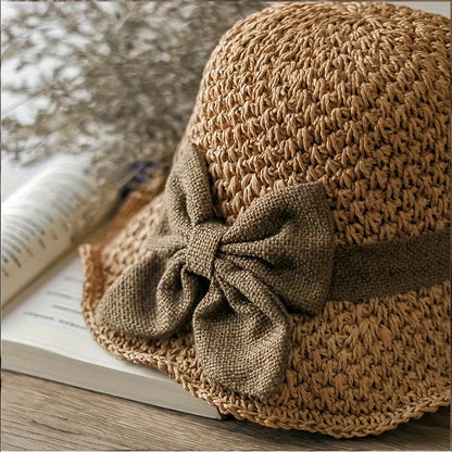 🌷Special Price Only ￡9.99!!🌷Elegant Woven Straw Sun Hat with Bow