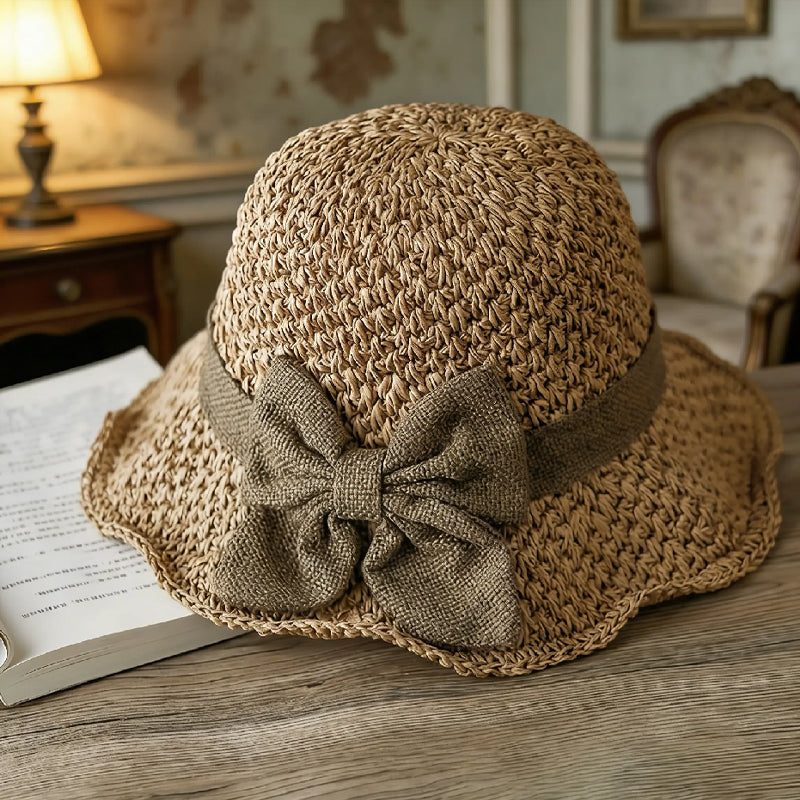 🌷Special Price Only ￡9.99!!🌷Elegant Woven Straw Sun Hat with Bow