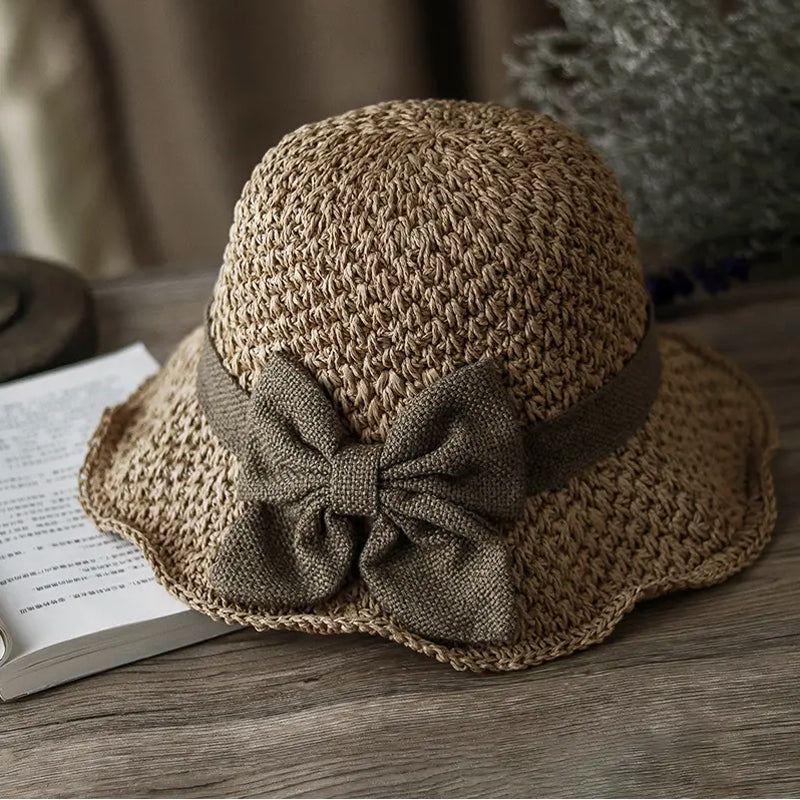 🌷Special Price Only ￡9.99!!🌷Elegant Woven Straw Sun Hat with Bow
