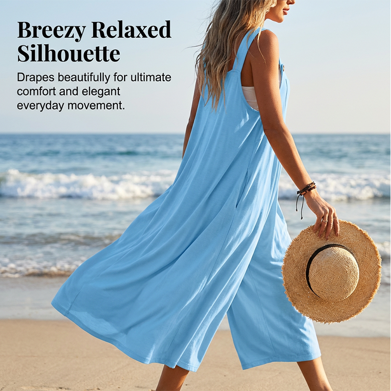🌸Limited Time Special Price: £24.99 !! ✨Sleeveless Wide-Leg Jumpsuit For Summer Breezes