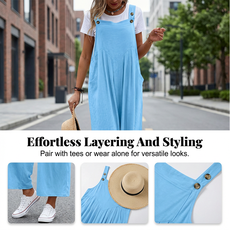 🌸Limited Time Special Price: £24.99 !! ✨Sleeveless Wide-Leg Jumpsuit For Summer Breezes