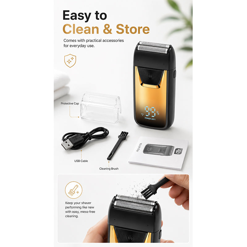 Mini Portable Electric Shaver with LED Display