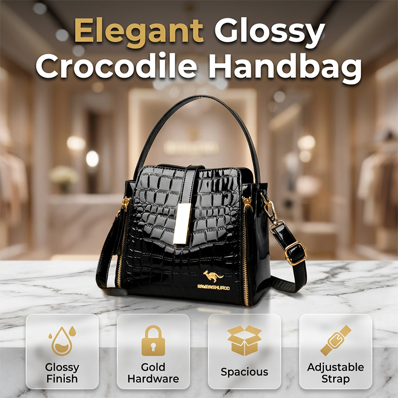 ⏰ 50% RABATT: Glossy Krokodil-Handtasche! Eleganter Look, perfekt für jeden Anlass. Jetzt zuschlagen!