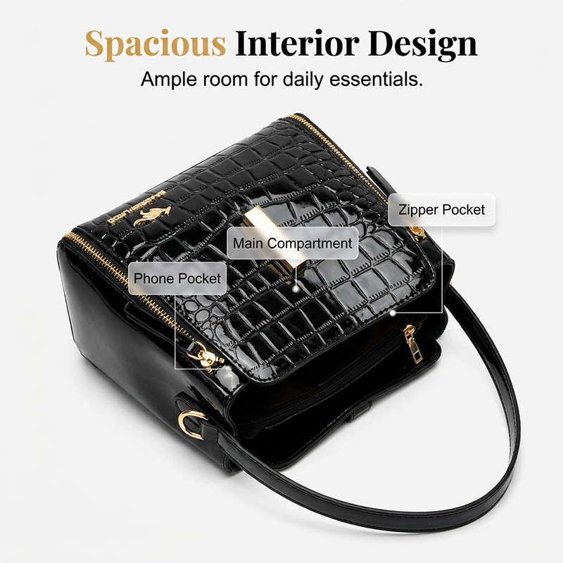 ⏰ 50% RABATT: Glossy Krokodil-Handtasche! Eleganter Look, perfekt für jeden Anlass. Jetzt zuschlagen!