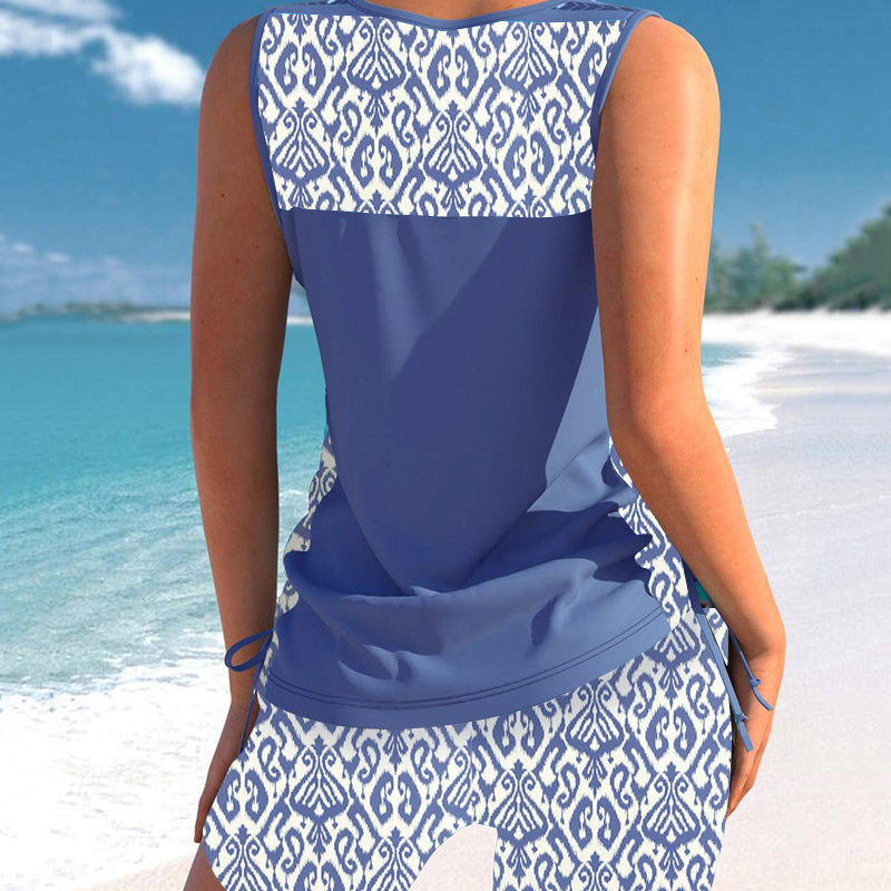 🔥50%  OffZweiteiliger Damen-Tankini mit elegantem Print