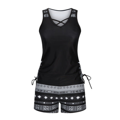 🔥50%  OffZweiteiliger Damen-Tankini mit elegantem Print