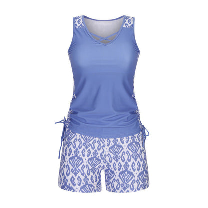 🔥50%  OffZweiteiliger Damen-Tankini mit elegantem Print