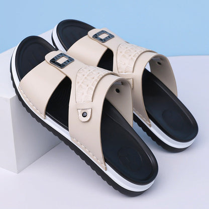 ☀️ 50% Off | Men's Faux Leather Slip-On Sandals – Premium Comfort & Free Shipping! ✈️🌞