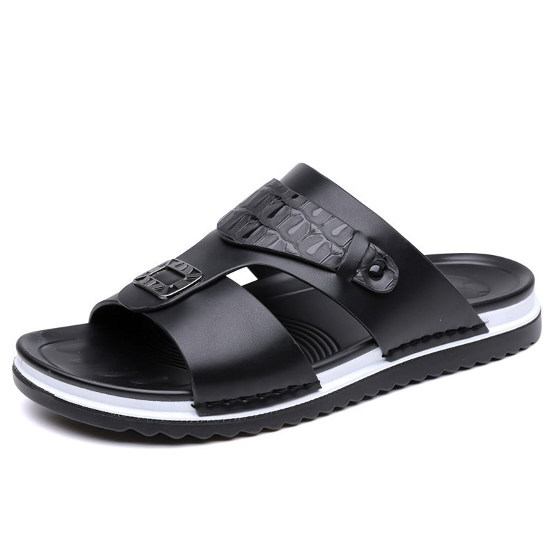 ☀️ 50% Off | Men's Faux Leather Slip-On Sandals – Premium Comfort & Free Shipping! ✈️🌞