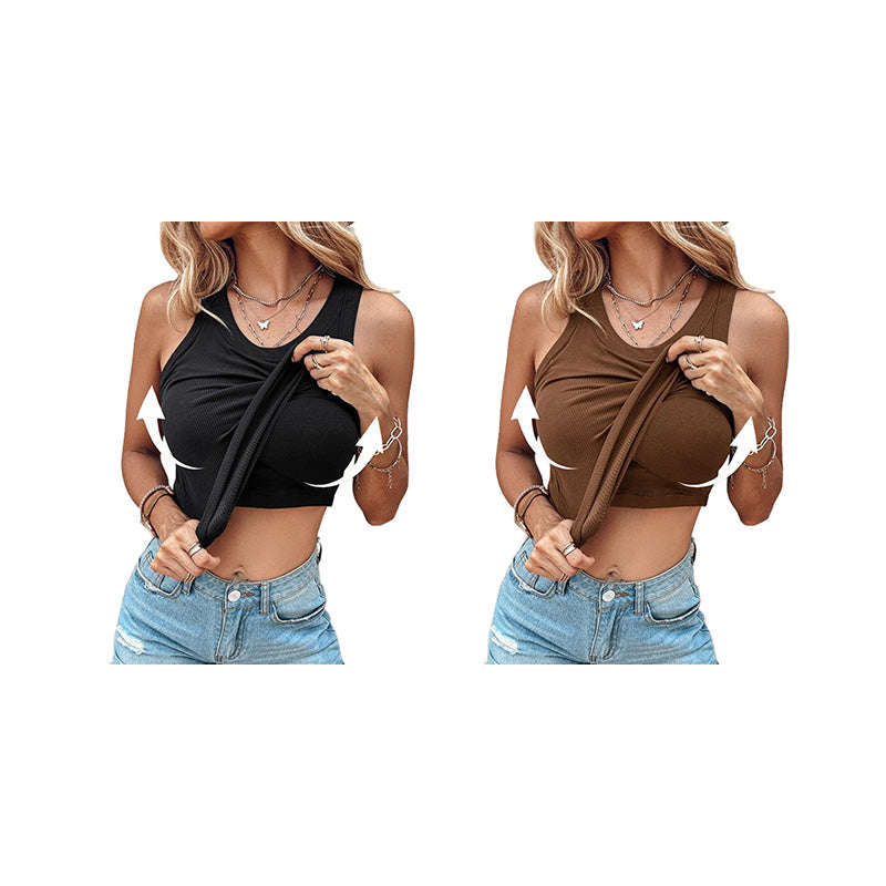 🌸50% OFF !! Soft Ribbed Vest Top with Shelf Bra – Cosy, Supportive & Perfect for Layering 💕