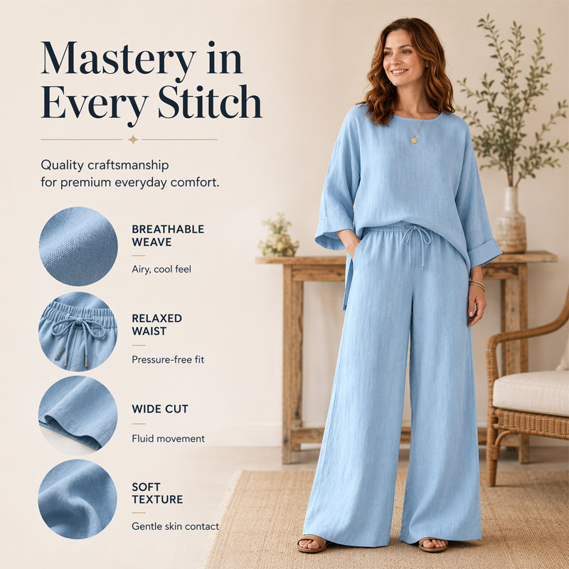✨ Women’s Linen-Blend 2-Piece Set – Effortless Autumn Style & Everyday Comfort