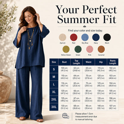 ✨ Women’s Linen-Blend 2-Piece Set – Effortless Autumn Style & Everyday Comfort