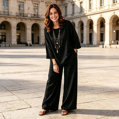 ✨ Women’s Linen-Blend 2-Piece Set – Effortless Autumn Style & Everyday Comfort