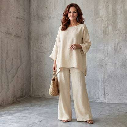 ✨ Women’s Linen-Blend 2-Piece Set – Effortless Autumn Style & Everyday Comfort