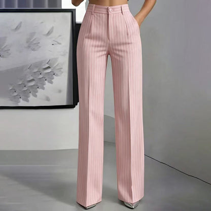🍂 Fall Essential | Women's High-Waisted Striped Wide-Leg Pants