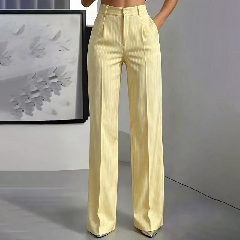 🍂 Fall Essential | Women's High-Waisted Striped Wide-Leg Pants