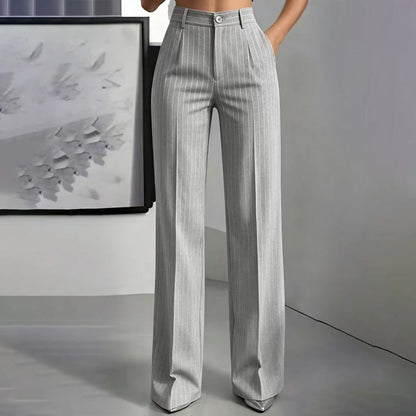 🍂 Fall Essential | Women's High-Waisted Striped Wide-Leg Pants