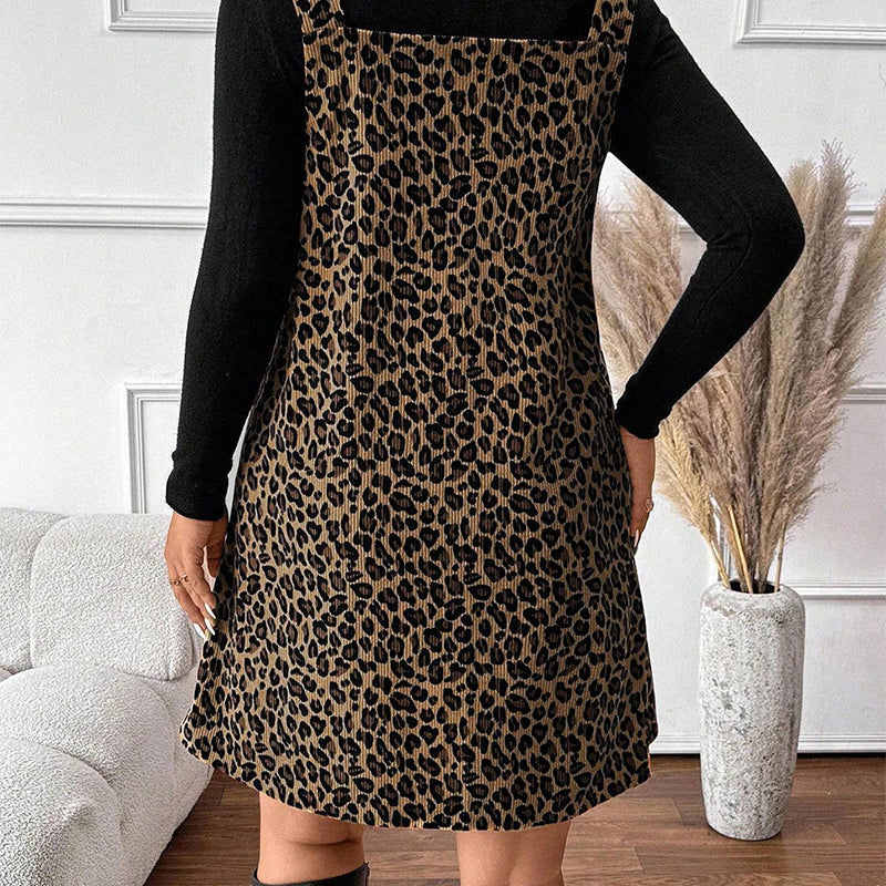 💃Layered Look Leopard Cami Dress & Top Set