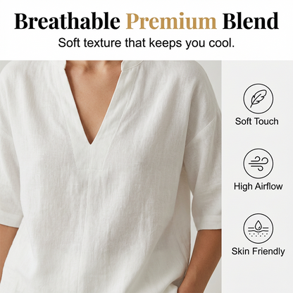 ✨ Effortless Everyday Style | Women's V-Neck Top & Wide-Leg Shorts Set