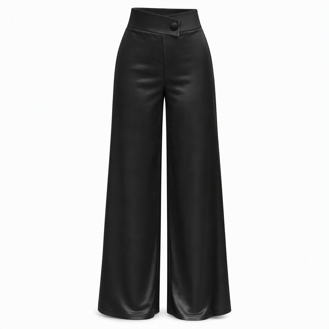 🖤Black Friday Sale:50% OFF🖤 Asymmetrical Waist, Elegant Drape✨Women's Satin Wide-Leg Pants