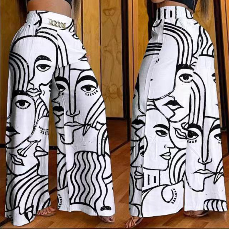 Women's High-Waist Wide-Leg Trousers with Belt Accent